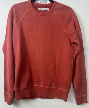 Outerknown Hemp Organic Cotton Crewneck Sweatshirt Men’s XS Washed Orange A42